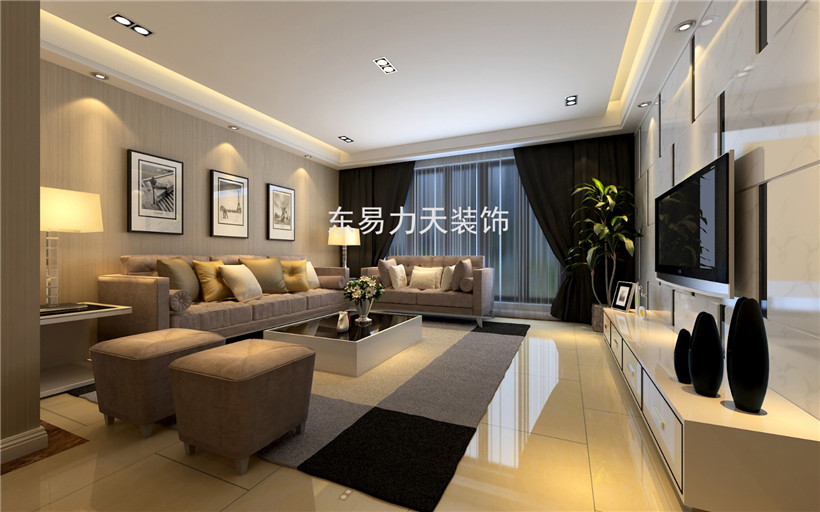 郑州家装公司蓝堡湾现代简约