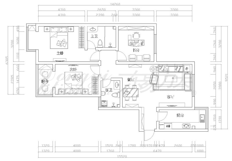 东易力天装饰140㎡现代港式混搭风，这样的家太有格调
