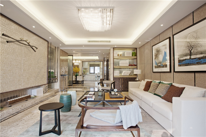 郑州别墅装修新中式新色彩，清雅东方居所