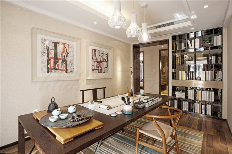 郑州别墅装修新中式新色彩，清雅东方居所