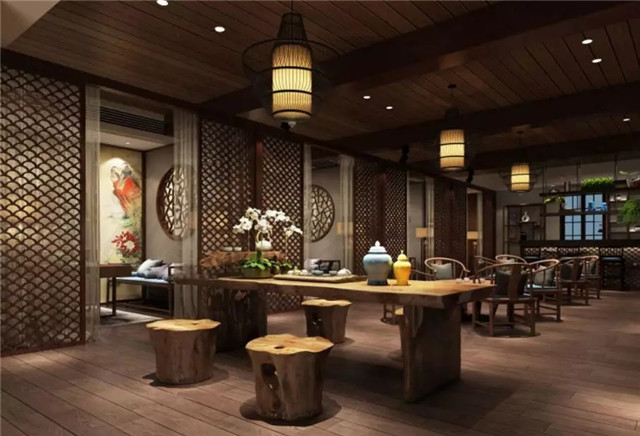 美的让外国人看呆的中式茶装修，东易力天装饰*美中式茶室分享