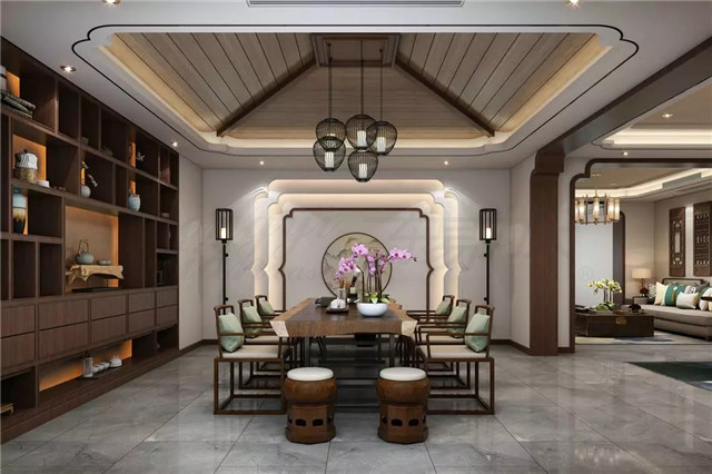 美的让外国人看呆的中式茶装修，东易力天装饰*美中式茶室分享